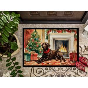 Paillasson de Noël confortable Labrador Retriever tapis intérieur/extérieur antidérapant et lavable à poils bas pour entrée 24H X 36W - Product Image 3
