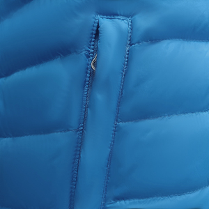 Veste matelassée à capuche bleue personnalisée avec fermeture éclair, coupe-vent en polyester, manteau d'hiver décontracté, coupe régulière, épaisse et isolée - Product Image 4
