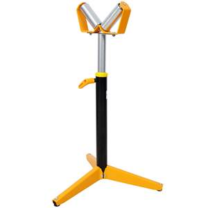 V-Shape <b>Adjustable</b> Height Outfeed Woodworking Roller Stand Heavy-Duty Yello Material Support <b>Table</b> Saw Roller Stands - Product Image 2
