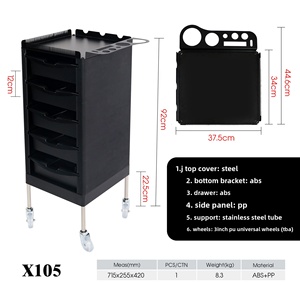 Multi-Functional Modern Stainless Steel Hair Salon Storage <b>Trolley</b> Cart with Heavy-Duty Design - Product Image 3