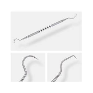 Juego de 5 piezas de acero inoxidable para limpieza dental: kit de raspadores, lupas, espejo, raspador tipo guadaña, espátula y equipo para el cuidado bucal. - Product Image 3
