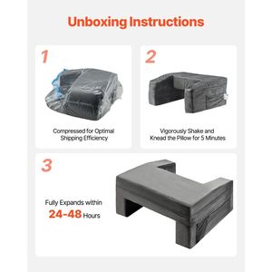 Oreiller de lecture et de repos en mousse à mémoire de forme avec 2 poches porte-gobelets, grand oreiller de lit, support de bureau portable, tissu lavable – Confortable et pratique - Product Image 2