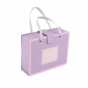 Boîte d'emballage en carton rigide EcoRev personnalisée avec couvercle rabattable, poignée, finition mate, impression UV, gaufrage, emballage cadeau, boîte en papier avec aimant - Product Image 1