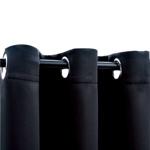 2 pezzi tende oscuranti con anelli 37 "x 63" tessuto nero migliorare la Privacy e controllo della luce mantovane facile installazione - Product Image 2