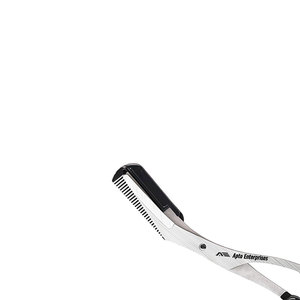 Professional Precision Eyebrow Trimmer Scissors with Comb Stainless Steel Grooming Scissors with Non-Slip Finger Grips Black - Product Image 5