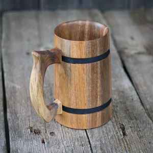 Taza de Madera de Alta Calidad Más Vendida, Hecha a Mano, de Madera Natural, Ecológica, Apta para Lavavajillas, Taza de Cerveza Clásica, Estilo Rústico Tradicional - Product Image 3