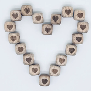 Cuentas de madera con letras del alfabeto de la A a la Z, cubos de madera para manualidades, cuentas cuadradas con letras, juguetes educativos, cuentas del alfabeto inglés. - Product Image 3