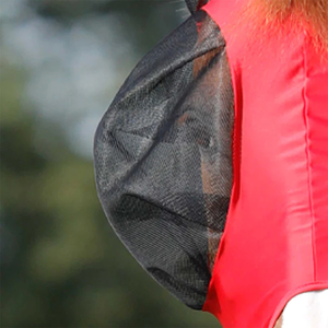 หน้ากากกันแมลงสำหรับม้า สีแดง เนื้อผ้านุ่ม ระบายอากาศได้ดี น้ำหนักเบา สวมใส่สบาย ราคาถูก ปรับขนาดได้ รุ่น SP-40170 - Product Image 3