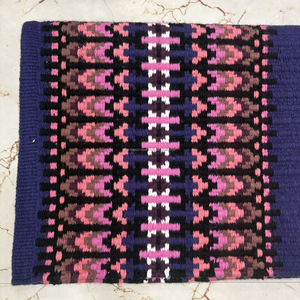 Tapis de selle western en coton rose et noir, motif Navajo du sud-ouest - Product Image 2