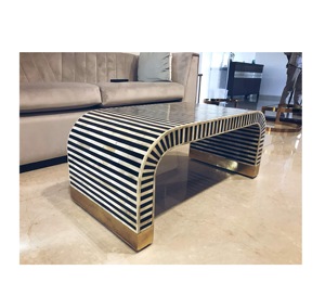 Mesa con Incrustaciones de Hueso de ILAHI, Diseño Moderno con Detalles de Ágata, Almacenamiento Portátil, Muebles para el Hogar - Product Image 2