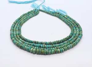 Perles rondes lisses en turquoise d'Arizona AAA, 5-6 mm, perles de pierre précieuse turquoise, 14 pouces, perles rondes turquoise simples pour bijoux - Product Image 4