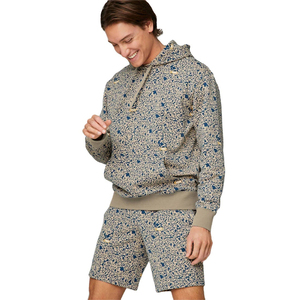 Sweat-shirt à capuche imprimé camouflage blanc pour hommes, tenue d'été décontractée en coton tricoté, en molleton français, ensembles pour hommes - Product Image 5