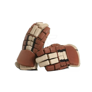 Fingerless Leather Battle Gloves Brown Beige <b>Hook</b> And Loop Closure Unisex Outdoor All Seasons - Product Image 2