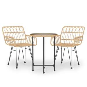 Ensemble de salle à manger de jardin en acier brun durable pour patio, mobilier d'extérieur standard - Product Image 2