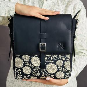 Genuine Leather Crossbody Bag Patterned Flap Shoulder <b>Laptop</b> BagLarge Capacity Lightweight <b>Handbag</b> for Travel Daily Use - Product Image 1