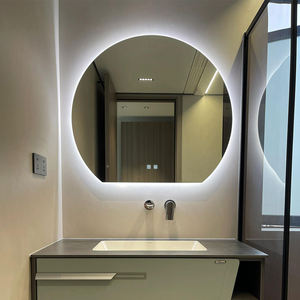 Miroir mural décoratif Daystar Trade, moderne, luxueux, organique, de forme irrégulière, avec éclairage LED rétroéclairé et interrupteur tactile, pour salon, maison, hôtel - Product Image 1