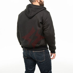 Sudadera con Capucha de Motocicleta Unisex con Certificación CE, Protectores de Impacto Extraíbles para Chaqueta de Motociclismo Transpirable con Cierre y Ventilación - Product Image 3