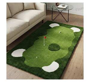 Tapis moderne inspiré du vert de jardin, tapis de golf contemporain pour intérieur, tapis fantaisie pour les amateurs de golf, tapis de salon - Product Image 2