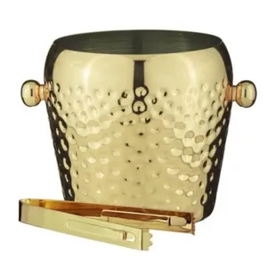 Axiom Home Polished Brass <b>Ice</b> <b>Bucket</b> <b>with</b> <b>Lid</b> Modern Luxury Round Barware - Product Image 4