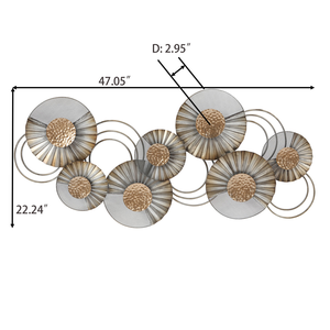 Sculpture murale moderne en métal en forme de fleur, décoration élégante en fer forgé pour salon, chambre à coucher, salle à manger, intérieur - Product Image 2