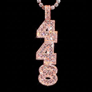 Colgante Personalizado de Plata 925 con Diamantes VVS, Número Vertical de 448 Dígitos, Estilo Hip Hop, Bañado en Rodio, Unisex, OEM, ODM, Directo de Fábrica - Product Image 1