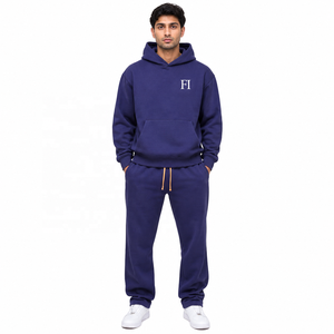 Conjunto Deportivo Corto con Logotipo Personalizado, Forro Polar, 500gsm, Grueso, Unisex, Sudadera Corta con Hombros Caídos, Pantalones Deportivos de Corte Recto - Product Image 1