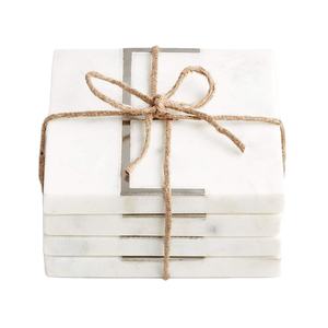 Sous-verres en marbre écologiques et durables, lavables, pour usage promotionnel, support de table minimaliste - Product Image 1