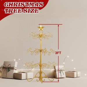 Supporto per Albero di Natale in Ferro Battuto da 90 cm, Espositore in Metallo per Ornamenti da Interno ed Esterno, per Feste e Decorazioni Domestiche - Product Image 6