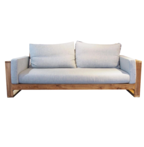 Canapé d'extérieur 2 places style scandinave Mizu, structure en teck massif durable, résistant à l'eau, multifonction, loveseat scandinave chic - Product Image 5