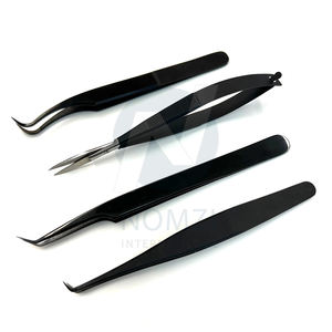 NOMZI INTERNATIONAL Dernières pinces à épiler antistatiques en acier inoxydable de 13 cm avec pointe en fibre à 90 degrés et logo personnalisé, en promotion - Product Image 1