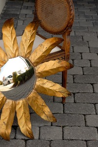 Round Metal <b>Mirror</b> With Leaf Design Bohemian Wall Decor Amazingly <b>Crafted</b> By KHOOSI OVERSEAS - Product Image 6