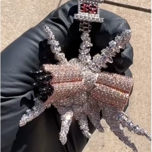 Colgante Bomb de Plata de Ley, Colgante Hip-hop Personalizado con Diamante Moissanita VVS, Colgante de Moissanita Personalizado - Product Image 1