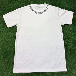 T-shirt d'été pour homme de haute qualité 100% coton, blanc uni, impression sérigraphique, t-shirt surdimensionné - Product Image 1
