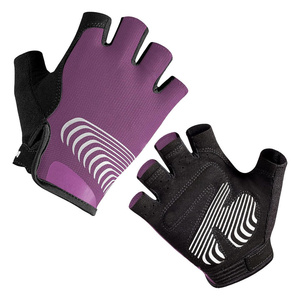 Unisex Cycling Gloves Half Finger Breathable Polyester Nylon Material Striped Pattern Pull On Design Universal Season - Product Image 1