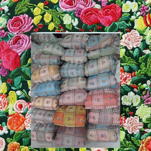 Tissu en mousseline chinon HONEY LACE de qualité supérieure, imprimé floral, orné de perles, poids moyen, antistatique, respirant, accessoires de mariage - Product Image 1