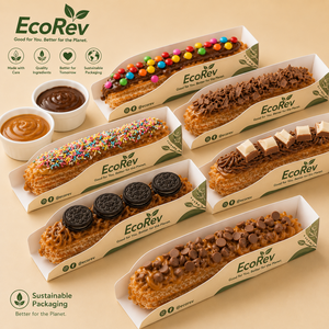 Free Sample <b>Biodegradable</b> Eco-Friendly Digital Printing Disposable Take Away Food Paper Churro Box Brown Churros <b>Packaging</b> Tray - Product Image 2