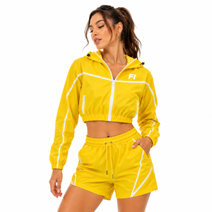 Conjunto Deportivo de Nylon, Chaqueta Cortavientos con Cierre y Pantalones Cortos, Estilo Moderno, de Alta Calidad, para Hombre - Product Image 1