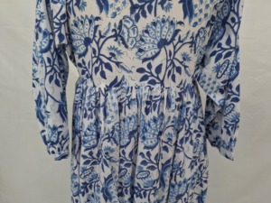 Vestido Maxi Floral Azul para Mujer, Manga Larga, Corte en A, Casual, con Botones al Frente, Cintura Alta, Uso Diario, Lavable, Estilo Boho, Formal, para Fiesta, Bonito - Product Image 6