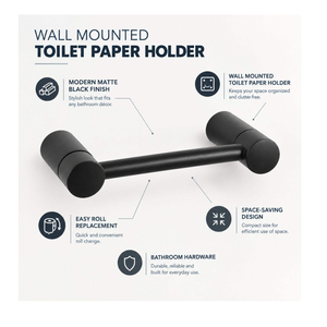 Elegante soporte para papel higiénico, dispensador de toallas de papel montado en la pared, resistente al óxido, estante para baño que ahorra espacio - Product Image 4