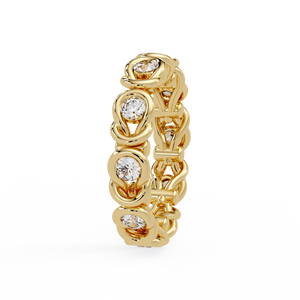 แหวนแต่งงานแบบ Infinity Knot ทองคำแท้ 18K ประดับเพชรทรงกลมเพาะเลี้ยงในห้องปฏิบัติการ สำหรับผู้หญิง เครื่องประดับเจ้าสาวชั้นดี - Product Image 3