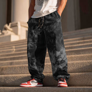 Pantalones anchos de algodón con lavado ácido, estilo oversize, holgados, para ropa urbana, 360 420 500 gsm, de felpa francesa, sin estampado - Product Image 2