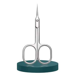 Ciseaux à cuticules et sourcils professionnels en acier inoxydable courbé de 9,4 cm - Outil de manucure durable au design innovant, personnalisable - Product Image 2