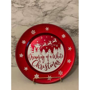 Flocon de neige Design TCD vacances chargeur assiette dîner vaisselle Cookie service plateau décoratif grand affichage métal chargeur assiettes - Product Image 4