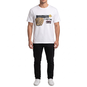 Camiseta gráfica informal transpirable de manga corta con cuello redondo y estampado de algodón para hombre - Product Image 1