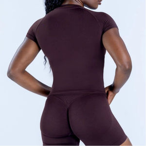Vêtements de sport de haute qualité pour la salle de sport en plein air, t-shirts de yoga à manches longues à séchage rapide, vêtements de sport, t-shirt de sport uni - Product Image 5