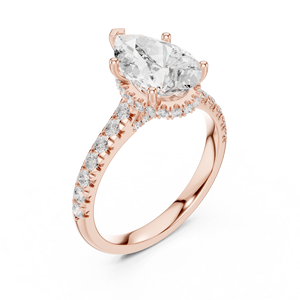 Anillo de Compromiso con Diamante Corte Perla y Diamantes Laterales Cultivados en Laboratorio, Certificado GIA, Joyería Clásica para Mujer - Product Image 5