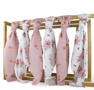 100% Organic Cotton Baby Bibs Newborn Soft Wrap Cloth with Flower and <b>Animal</b> <b>Pattern</b> New Baby Towels - Product Image 3