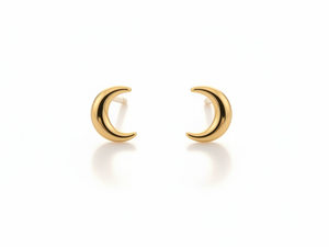 ต่างหูมินิมอลรูปพระจันทร์ ทอง 14K สำหรับทุกเพศ ใส่ได้ทุกวัน - Product Image 2