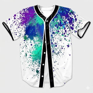 Men Summer Baseball Jersey Short Sleeve Striped Gray Button Front Breathable Polyester/Cotton Athletic Team Apparel - Product Image 4