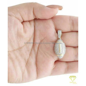 Personalizado 925 plata esterlina Hip Hop fútbol americano Moissanite colgante collar lujo rapero estilo deportes encanto colgante - Product Image 1